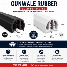 Gunwale Rubber - Black or White - 35mm per metre - PICKUP
