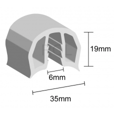 Gunwale Rubber - White - 10m x 35mm **Delivered**