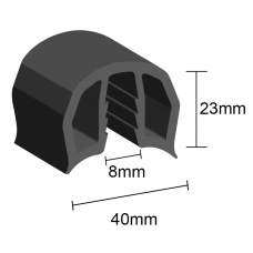 Gunwale Rubber - Black - 15m x 40mm **Delivered**