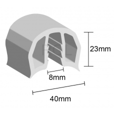 Gunwale Rubber - White - 10m x 40mm **Delivered**