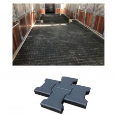 Rubber Pavers GREY 45mm Dog bone Shape Gyms Stable Playground Tile Mat I