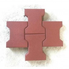 Rubber Pavers RED 45mm Dog bone Shape Gyms Stable Playground Tile Mat I