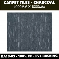 BA18-03 Dark Grey – Black Corporate Stripe 1x1m Carpet Squares