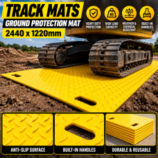 Track Mat - PICKUP Yellow Ground Protection mat - 2440 x 1220mm- Walkway Tread - Machine mat - PICKUP Track Mat - PICKUP Yellow Ground Protection mat - 2440 x 1220mm- Walkway Tread - Machine mat - PICKUP