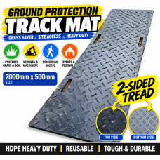 1x Track Mat 2-SIDED - PICKUP Ground Protection mat - 2000 x 500mm-  Walkway Tread - Machine mat - PICKUP