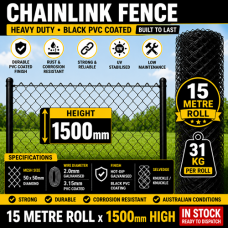 ChainMesh fences - Chain link DELIVERED  15m long x 1500H Chainlink Chain mesh