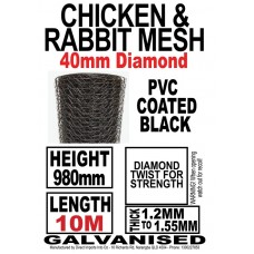Chicken Rabbit Mesh DELIVERED 10m Roll 980h Galvanized coated black Wire Mesh Chicken Rabbit Mesh DELIVERED 10m Roll 980h Galvanized coated black Wire Mesh