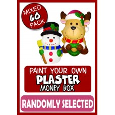XMAS Plaster Money Boxes - 60 Pack
