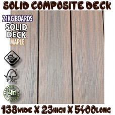 138mm Honorwood SOLID COMPOSITE DECKING  - MAPLE  - Per Lineal Metre