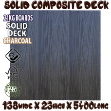 138mm Honorwood SOLID COMPOSITE DECKING  - Charcoal - Per Lineal Metre