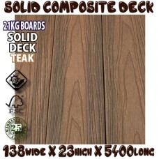 138mm Honorwood SOLID COMPOSITE DECKING  - TEAK  - Per Lineal Metre