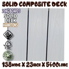 138mm Honorwood SOLID COMPOSITE DECKING  - HAMPTONS White  - Per Lineal Metre