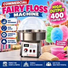 **Back on the 26th Sept 2026**Silver Fairy Floss Machine - HIGH OUTPUT with 400 Starter kit and Bubble