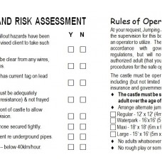 Rental Agreement Jumping Castle Disclaimer Form- Bounce House Amusement Legal