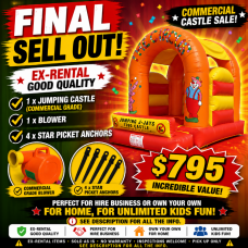Circus Theme & Blower Sale - 4mx4m Castle - USED