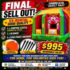 MASSIVE JUMPING CASTLE SALE - 4mx4m Clown JumpnSlide Combo *Commercial* USED