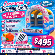 Mermaid Theme & Blower Sale - 4mx4m Castle - USED