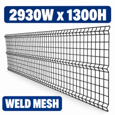 Weld Mesh Fence Arc 1300Hx2930mmW Black Fencing weldmesh Security Pet Weld Mesh Fence Arc 1300Hx2930mmW Black Fencing weldmesh Security Pet