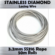 3.2mm 316 Stainless Steel Wire Rope 50m 