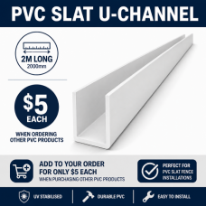 PVC Slat Slat U-Channel White – 2000mm Long PVC Slat Slat U-Channel White – 2000mm Long
