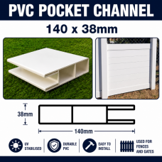 PVC Slat Slat Pocket Channel White – 3000mm Long PVC Slat Slat Pocket Channel White – 3000mm Long