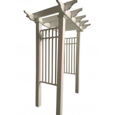 Entrance Arbour in **PICKUP* White Polymer – Hamptons – Garden Arbor PVC