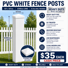 PVC Posts - 2350mm long - 127x127mm 