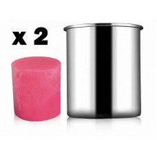 Ice Block Mold for Ice Shavers 2x canisters and 2x lids