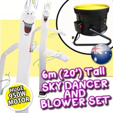WHITE Air Dancer Sky Dancer Inflatable Tube Man skydancer INCL. Fan & Man