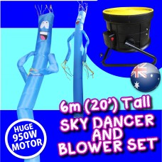Blue Air Dancer Sky Dancer Inflatable Tube Man skydancer INCL. Fan & Man
