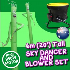 GREEN Air Dancer Sky Dancer Inflatable Tube Man skydancer INCL. Fan & Man