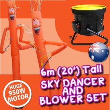 ORANGE Air Dancer Sky Dancer Inflatable Tube Man skydancer INCL. Fan & Man