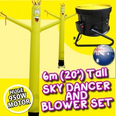YELLOW Air Dancer Sky Dancer Inflatable Tube Man skydancer INCL. Fan & Man