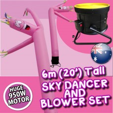 PINK Air Dancer Sky Dancer Inflatable Tube Man skydancer INCL. Fan & Man
