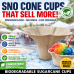 Biodegradable Sno Cone cups 500 x 280mls Flower style