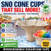 Biodegradable Sno Cone cups 500 x 280mls Flower style