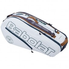 Babolat Pure Wimbledon RH6 6 Racquet Tennis Bag 191520 White Grey 751218