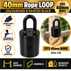 1x Metal Loop End Black - Suit 40mm Sisal Rope 1x Metal Loop End Black - Suit 40mm Sisal Rope