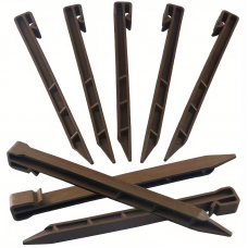 260mm Garden Edging Stakes 100x Pegs – Heavy Duty Edge Pegs with Grip – Brown