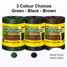 PP Garden Edging - 150mm x 30m x 3mm - Brown Black Green - PICKUP