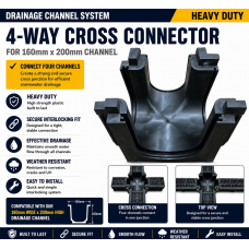 4-Way Cross Connector for Heavy Duty Polymer Drainage Channel PICKUP