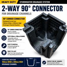2-Way 90 Degree Connector for Heavy Duty Polymer Drainage Channel PICKUP 2-Way 90 Degree Connector for Heavy Duty Polymer Drainage Channel PICKUP